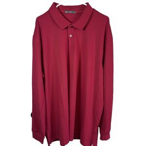 Member's Mark Men's Classic Fit Stretch Cotton Long Sleeve Pique Polo Red XXL